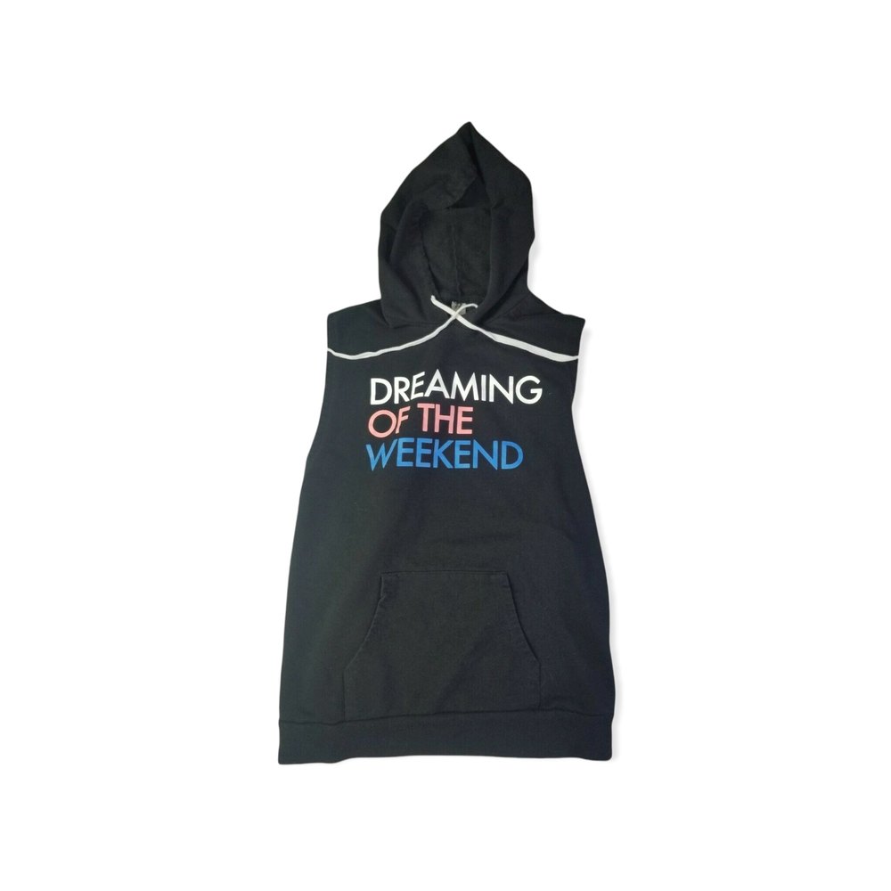 4/$25 Hybrid Juniors M Dreaming Weekend Hoodie Sleeveless Pullover w Pockets